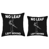 No Leaf Left Behind Autumn Leaf Blower Throw Pillow