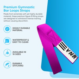YNR Figure 8 Lifting Straps - Gymnastic Bar Loops, Palm Protection Guards, Deadlift & Weight Lifting Straps, Hand Wrist Strap for Weight Lift