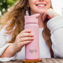 iglu Reusable Water Bottles | Premium Double Walled Stainless Steel | 570ml Vacuum Insulated Bottle | 24 Hours Cold & 12 Hours Hot | Sweatproof & BPA Free | Great His Her Eco-Friendly Gift Ocean Teal