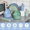 Romooa 12 Pcs Microwave Dorm Dinnerware Sets 33 oz Wheat