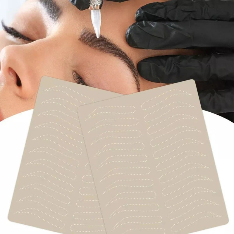 10 Piel Sintética Práctica Microblading Diseño Ceja Sintinta