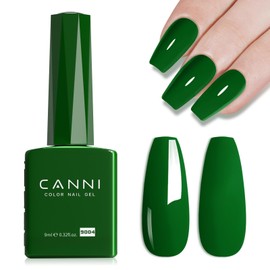 CANNI Green Gel Nail Polish, 1Pcs Emerald Dark Green Color Gel Polish Nail High Gloss Soak Off UV French Manicure Salon DIY