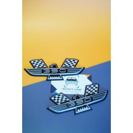 Project Howe Ford Thunderbird 390 Emblem PAIR - BLACK SILVER WHITE  - Project Howe