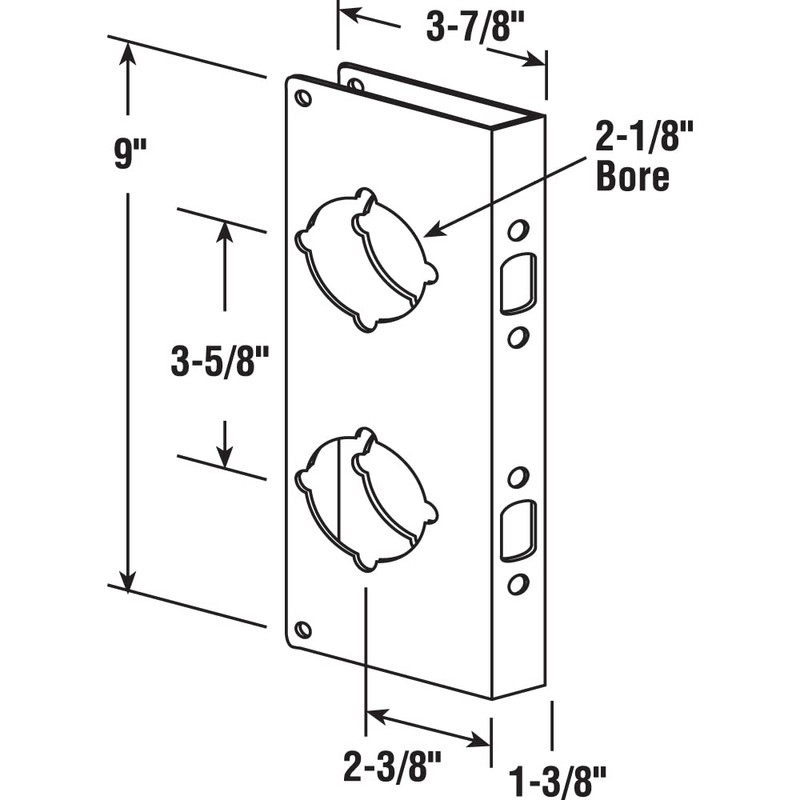 Prime-Line U 9559 Brass Lock and Door Reinforcement Plate for