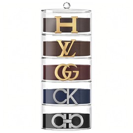 STUDIOMYO Acrylic 5-Layer Organizer & Display Case for Belts, Jewelry, Kitchen, and Closet Accessories - Transparent Storage for Watches, Rings, and Cosmetics