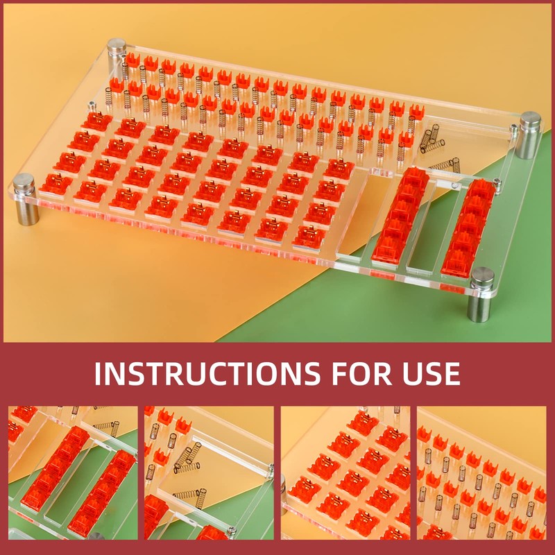 RunJRX YIMAGUJRX 32 Switches Acrylic Lube Station,Keyboard Lube Kit,Switch Opener,Switch