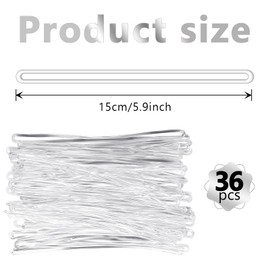 SBYURE 36 Pack Clear Luggage Tags Bag Tag Loops,6 Inch Luggage Tag Strap for Luggage Tags,ID Cards