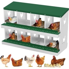 Unbranded 8 Holes Chicken Nesting Box Coop Egg Laying Box with Roll Out Egg Collection US