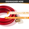 1-Pack HeSun 6 Feet Red PVC Dishwasher Hose, 3/8" Comp