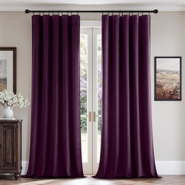 MIULEE Purple Orchid Velvet Curtains 90 Inch Long Luxury Super Soft Thermal Insulated Blackout Curtains Room Darkening Drapes Rod Pocket Design for Bedroom Living Room Set of 2 Panels, W40 x L90 Inch