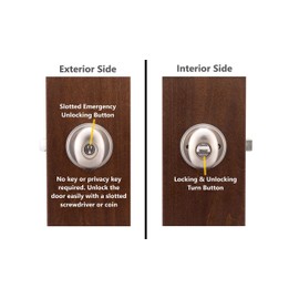 Copper Creek EK2030SS Egg Door Knob, Privacy Function, 1 Pack, in Satin Stainless
