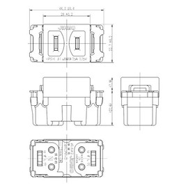 Jimbo Electric New Mild Bee Series Single Outlet (Embedded Outlet) 2P 15A 125V Solid Gray JEC-BN-5 SG ※Made-to-order Product