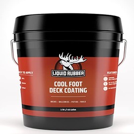 Liquid Rubber Cool Foot Deck Coating - Solar Protection Deck Paint, Non-Toxic Multi-Surface Decking Sealant, Easy to Apply, Misty Gray, 1 Gallon