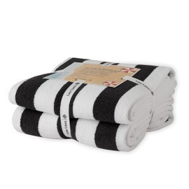 LANE LINEN 100% Cotton Beach Towel, Pack of 2 Beach Towels Set, Cabana Towels, Beach Essentials for Women (30" x 60”), Large Absorbent Beach Towel, Quick Dry & Soft Beach Towel - Grey Towels