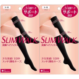 Slim Walk Beauty Leg High Socks SM 2-Pack Black Compression Socks, Pressure AskDoctors