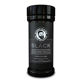 Bearded Butcher Black Blend Seasoning, 9.5 oz Large Shaker - Coffee and Molasses Flavor, Ideal for Steaks, Burgers, Roasts, Game Meats, and More, Delicious Flavor, Versatile, Low Calorie, No MSG