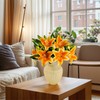 Kimura's Cabin 6Pcs Artificial Tiger Lily Flowers Real Touch Plastic