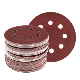Eccentric Sanding Discs Set, Diameter 115 mm, 120 Pieces with Velcro Adhesion, 20 x Grit 40/60/80/120/180/240, 8 Holes, for Random Orbital Sanders, Wood, Varnish, Paint, Eccentric Sandpaper