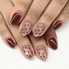 Brown Polka Dot Press on Nails Short Almond Fake Nails