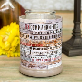 Elanze Designs Ten Commandments Pallet Wood Look Ceramic Stoneware Electric Jar Candle Warmer