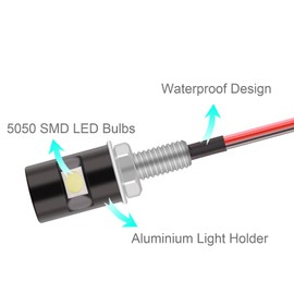 Kinstecks [Upgraded Version 2PCS License Plate Light 5050 SMD LED Bulb Screw Bolt LED Waterproof Number Plate Light for Car Motorcycle Motorbike Truck RV ATV-Cool White