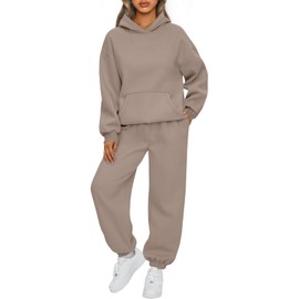 AUTOMET AUTOMET Sweatsuits Women 2 Piece Outfit Lounge Two Piece Sets Fall Fashion 2025 Tracksuits Oversized Sweatshirt and Sweatpants Casual Teen Girls Clothing CoffeeGrey M