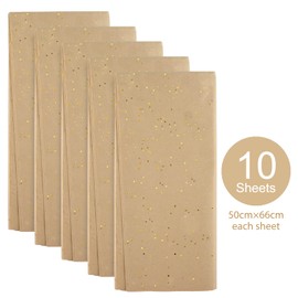 ASTARON Glitter Tissue Paper for Wrapping 50x66cm, Glitter Paper Brown Tissue Paper Sheets for Bouquet Packaging Christmas Birthday Gift Wrapping Crafts Supplies 10 Sheets