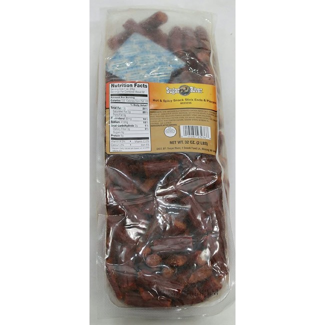 Sugar River Beef Jerky Snack Links Sticks Ends & Pieces 2 lbs (Hot & Spicy)