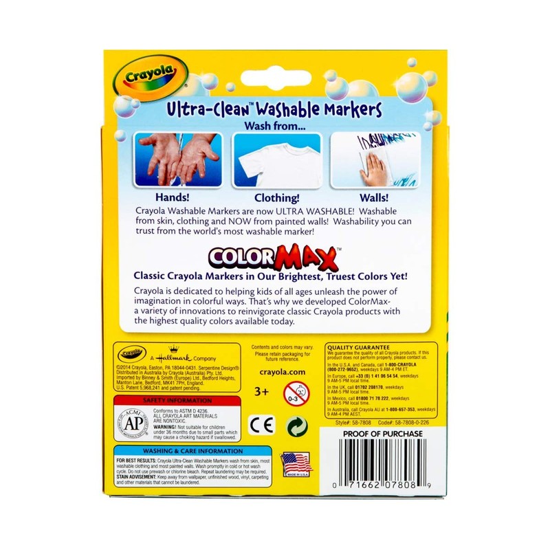 Washable Broad Point Markers (8/Pack) [Set of 2]