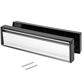 ZAVIA Letter Plate 12'' with Metal Flaps | Internal & External Letterbox Plate for 40-80mm Thick Doors | Postal Letterplate with Draught Excluder for UPVC Midrail & Composite Doors (Silver, 40-80 mm)