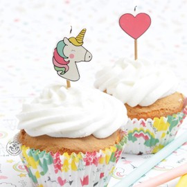 ScrapCooking 5033 - Set di 8 Candele a Forma di Unicorno, Decorazione in Legno, paraffina per Torte, Accessorio per Compleanni, Feste, Bambini, Cupcake, Pasticceria, Torte, Design Rosa Arcobaleno