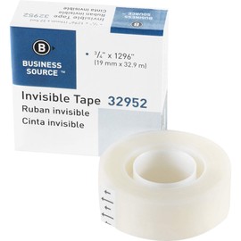 Business Source Invisible Tape Dispenser Refill Roll, 12 Rolls/Box (32952BX)
