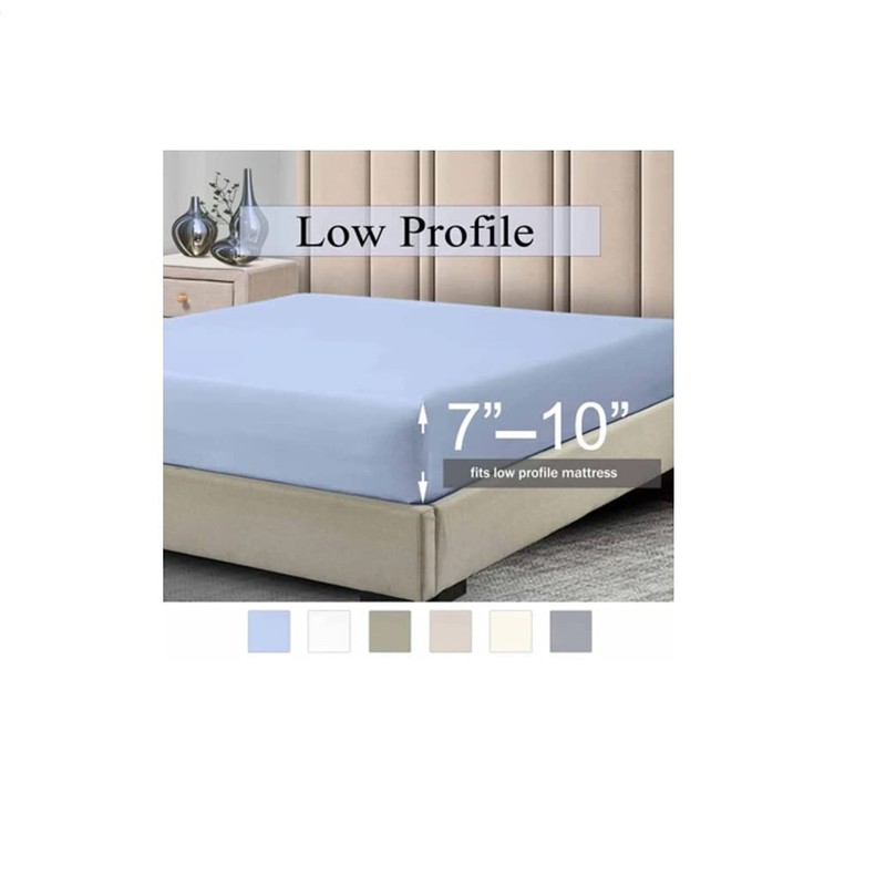 Fitted Sheets, 650TC with Pockets (7-10 Inches) Perfect for Low