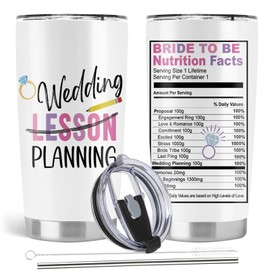 Absacie Teacher Wedding Gift, Wedding Lesson Planning, Engaged Teacher Gifts, 20oz Stainless Steel Tumbler with Lid Straw