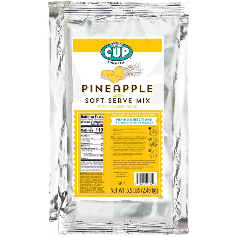By The Cup Non-Dairy Pineapple Soft Serve Mix, 5.5 lb