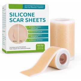 Parches de Silicona para Cicatrices (Rollo 3m) - Cinta Médica para Cesárea, Queloides, Cirugías y Quemaduras - Láminas Reductoras Reutilizables, Impermeables y Recortables
