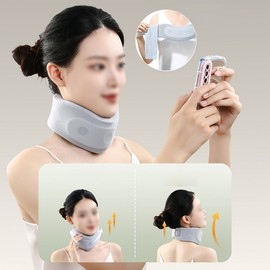 New 2nd generation upgraded ultra-light neck protector breathable turtle neck correct posture cervical spine protection Neck brace gray/L 2ea