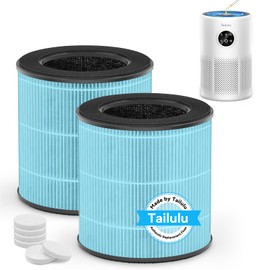 Tailulu D10 Replacement Filter,Air Purifier Filter for Tailulu D10 Air Purifier, 3-in-1 H13 Grade True HEPA Replacement Filte(Blue 2Pack)