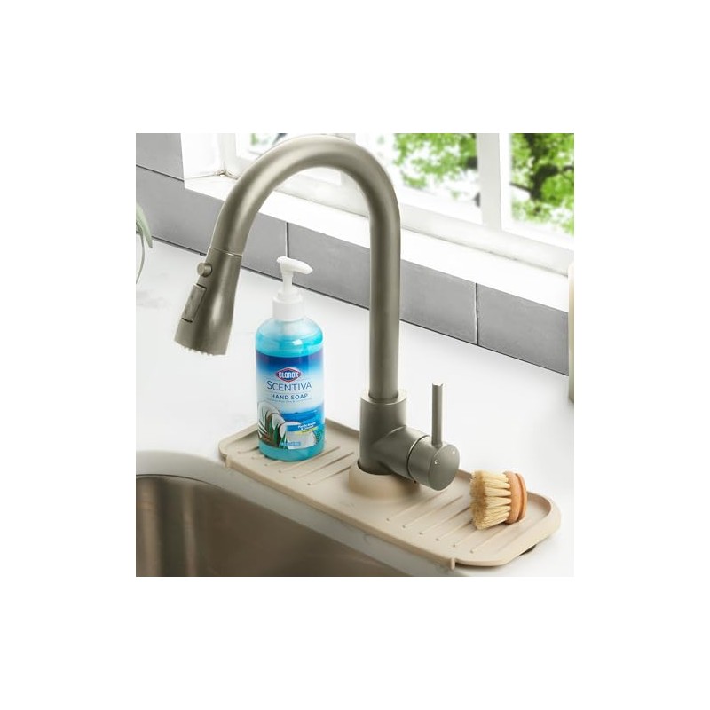 Clorox KeptClean Kitchen Faucet Splash Guard – Easy-to-Install, Water-Resistant Protection