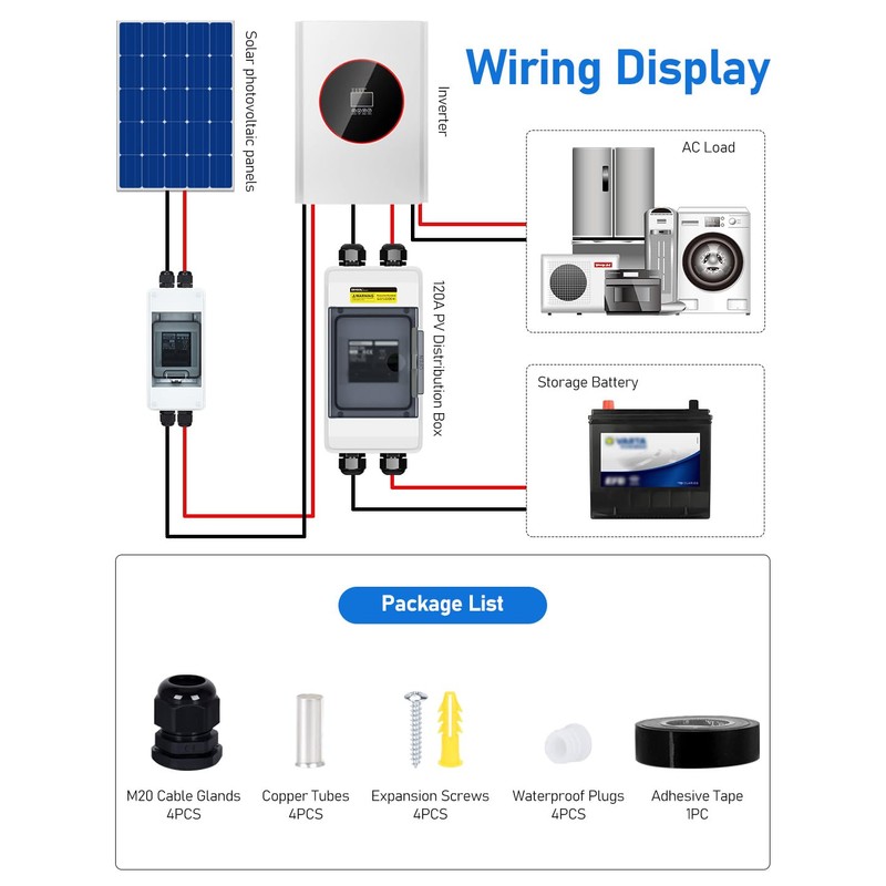 DIHOOL Solar Breaker Box 120A 125 Amp DC Breaker Disconnect