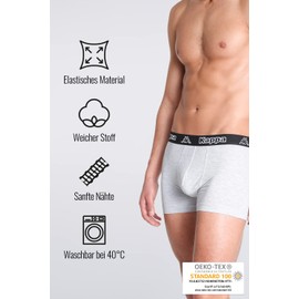 Kappa VINESTA Retro Pants I Tight Boxer Shorts for Men Sporty Briefs Soft Cotton Comfortable Fit Washing Machine and Dryer (Vinesta) - 11-0601 Bright White, size: xxl