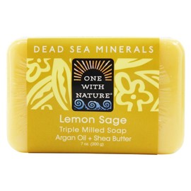 One With Nature Dead Sea Mineral Soap, Lemon Sage, 7-Ounces (Pack of 6)
