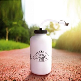 SolForis Hockey Water Bottles with Long Straw, Fit for Football Lacrosse Gym Sport, Plastic Squeezable Leakproof BPA Free, No Strange Smell, Easy to Clean, 1 Liter 32 oz (3 Straw Caps) (white)