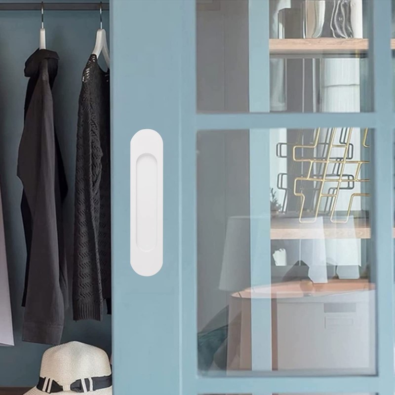 MOROBOR 18CM Self-Stick Oval Sliding Door Pulls, 2pcs Warm White