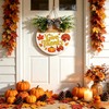 12 Inch Thanksgiving Wooden Wreath Sign, Give Thanks Front Door
