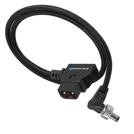 KONDOR BLUE | 18" D-Tap to Locking DC Power Cable | Locking DC 2.5mm Right-Angle for Powering Monitors, Lights, & Accessories | Raven Black