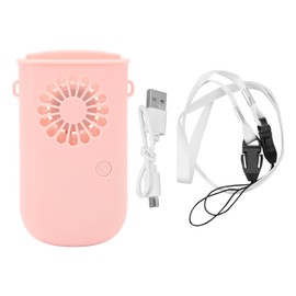 Hanging Neck Fan Portable 3 Speed Rechargeable 800mAh Mini Necklace Fan for Office Camping Hiking Pink