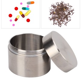 Les-Theresa Sealing Box, Stainless Steel Pill Box, Sealing Box, Tea Leaf Canister Container, Mini Portable Box for Home, Office, On the Go (L)