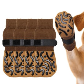 Double Sides Non-Slip Dog Socks to Prevent Licking Paws - Strong Traction for Paw Protector, Senior Dogs, Hardwood Floors, Dog Booties with Grippers - Size Large