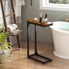 QEEIG Narrow C Shaped Side Table Set of 2 Living